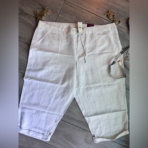 NWT Lane Bryant White Plus Size 22/24 Capri Drawstring Pants